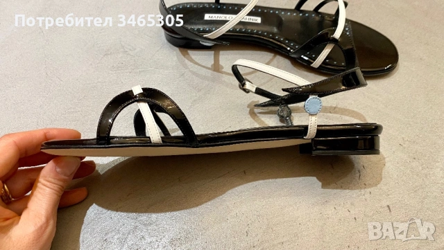 Manolo Blahnik дамски лачени сандали 37, снимка 6 - Сандали - 54663675