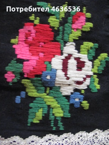 19век вълнена престилка за носия , 75х58см., снимка 3 - Антикварни и старинни предмети - 54040248