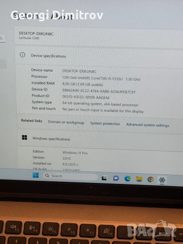 Dell Latitude 5340 i5-1335U/8RAM/256GB SSD/Intel® Iris® Xe/Full HD, снимка 4 - Лаптопи за работа - 54981997