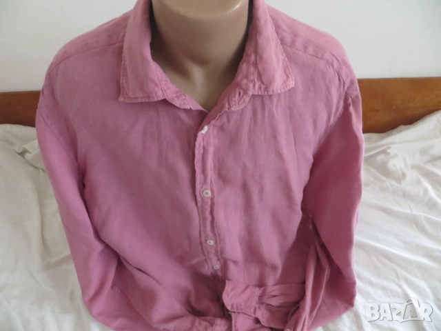 Мъжки ризи с дълъг ръкав лен и памук , снимка 5 - Ризи - 42483572