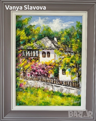 “Пукна пролет” - маслена картина, с рамка, снимка 7 - Картини - 54400465