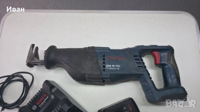 Саблен трион Bosch GSA 18 Li с батерия 4ah и зарядно, снимка 2 - Триони и циркуляри - 55248215