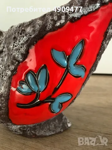 Рядка дизайнерска керамична кана Ceramica Titano – San Marino – Fat Lava – Mid-Century Modern, снимка 4 - Декорация за дома - 55638053