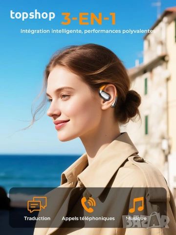 Нови Смарт Слушалки Преводач Relxhome ki Translator Open Ear 150 Езика Bluetooth 5.4 Батерия 60ч ..., снимка 4 - Bluetooth слушалки - 54990245