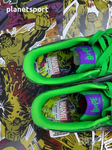 Marvel x BAPE Bapesta "Hulk" – Premium Streetwear Collector Edition | Размери 36-46, снимка 6 - Маратонки - 54669971