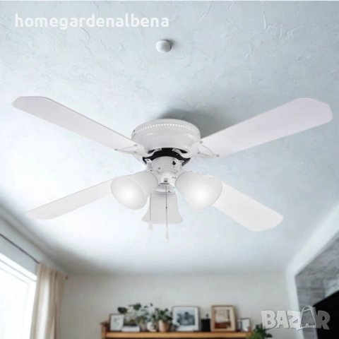 Вентилатор за Таван с Осветление Muhler MCF4262W – 107см, 3xE27, MDF