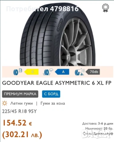 Летни гуми - GOOD YEAR - 225/45/R18 - DOT 2022 - 4 БР., снимка 2 - Гуми и джанти - 54216484