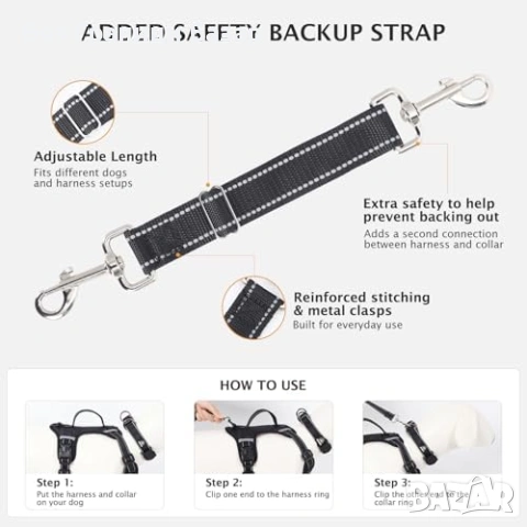 Нов Комплект нагръдник за куче с каишка, колан и защитна лента за разходка с AirTag съвместимост, снимка 5 - За кучета - 54142763