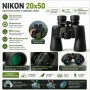 Мощен ловен бинокъл NIKON 20×50 за лов птици туризъм далечни разстояния BAK-4 призма професионален, снимка 2
