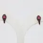 Сребърни обеци с Рубини Vivid Red със сертификат , снимка 1