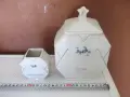 Лот от 2 бр. порцеланови кутии от соца за грис и лимонтозу, снимка 2