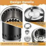 Настолно огнище от неръждаема стомана с огнеупорна постелка, ръкавици, стойка за въздушен поток, снимка 5