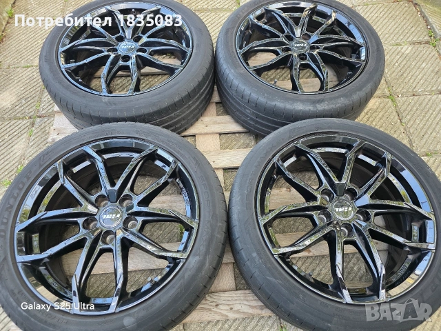 Лети джанти 17ки 5х108 Rial + летни гуми 225/45/17 Dunlop, снимка 3 - Гуми и джанти - 54420765