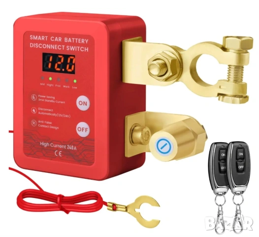 Дистанционно изключване на акумулатора на автомобили с LED дисплей за напрежение