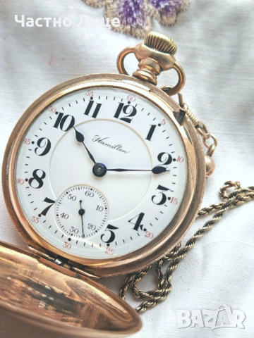 Изключително Рядък Модел на Джобен Часовник HAMILTON 1890те г. 