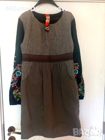Спортно -елегантна рокля с дълъг ръкав, Desigual, снимка 3 - Рокли - 54501656
