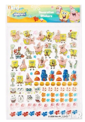 Спонджбоб Spongebob самозалепващи стикери лепенки ваденки за нокти маникюр декорация слайдери, снимка 5 - Продукти за маникюр - 54565922