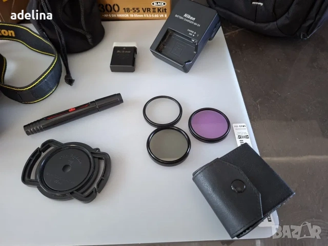 NIKON D3300 + 2 обектива + чанта + аксесоари, снимка 4 - Фотоапарати - 55076680