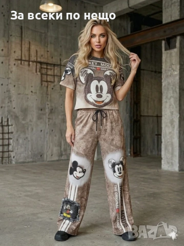 Mickey Mouse Дамски Спортен Комплект Тениска И Долнище🔝Дамски Спортен Екип - 4 Цвята Код A1180, снимка 2 - Спортни екипи - 54361979
