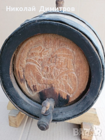 Буре немско със стойка, дъб с дърворезба , снимка 5 - Декорация за дома - 54104441