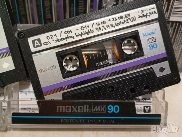 Maxell Metaxial MX 90 Maxell MX 90 Maxell MX 100 Maxell Metal CD90 Метални аудио касети