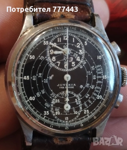 Chronograph cal. Venus 140 Juvenia , снимка 3 - Антикварни и старинни предмети - 55232068