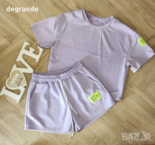 🎀Спортен Комплект в Зелено Жълто Лилаво Розово Уникално Мека Памучна Материя, снимка 4 - Спортни екипи - 54077475