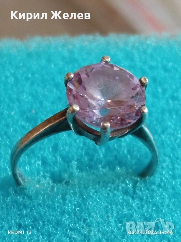 Сребърен пръстен с инкрустиран Диамант стил и елегантност 43118, снимка 5 - Пръстени - 54079097