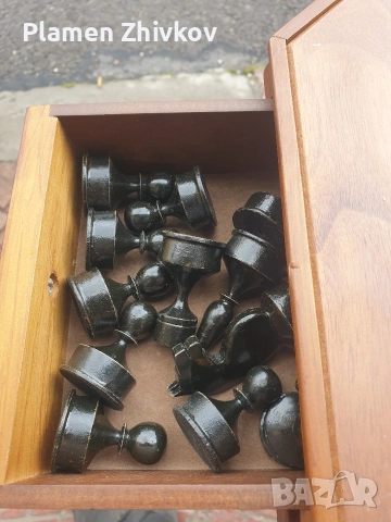 Поръчково изработен дървен шах , снимка 3 - Антикварни и старинни предмети - 53959036