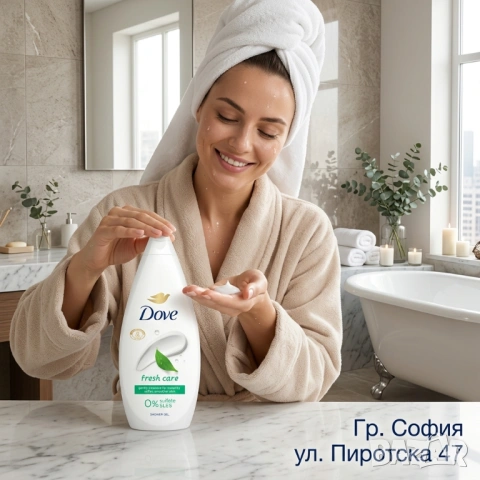 Душ гел Dove Essential Care Fresh Care 0% Сулфати 720 мл.  