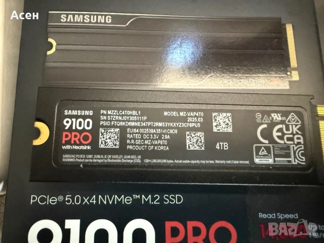 4TB SSD Samsung 9100 PRO - MZ-VAP4T0CW, снимка 2 - Видеокарти - 47171768