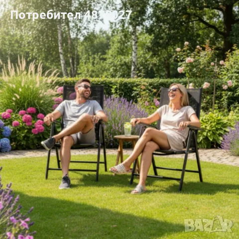 Сгъваем стоманен стол с регулиране на облегалката - издръжливост и елегантен дизайн, снимка 13 - Градински мебели, декорация  - 55553896