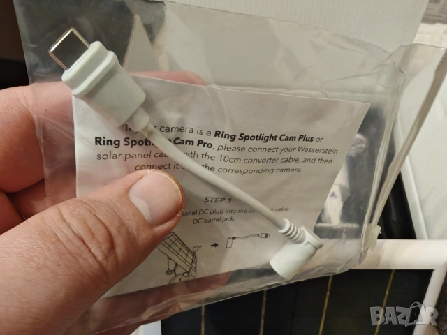 Wasserstein Solar Panel за Ring камери USB-C + стойка Соларен панел за външни камери, снимка 4 - Друга електроника - 54497050