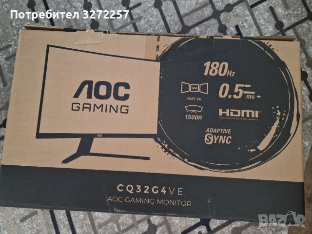 AOC CQ32G4VE 32" QHD 180Hz Curved Gaming Monitor , снимка 3 - Монитори - 54939159