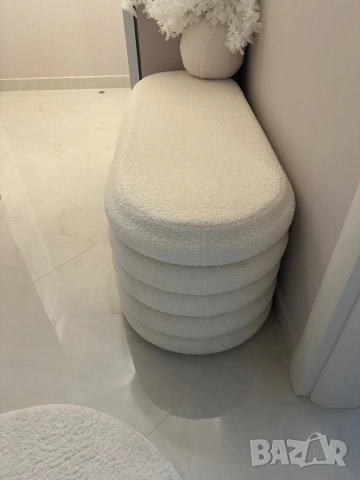 Тапицирана пейка , табуретка с ракла , букле, снимка 7 - Дивани и мека мебел - 54003167