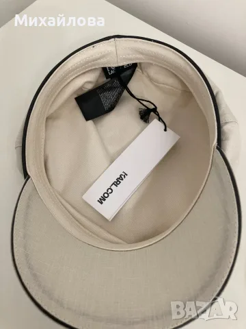 Karl Lagerfeld, бяла шапка с козирка – НОВА с етикет, снимка 8 - Шапки - 55600310
