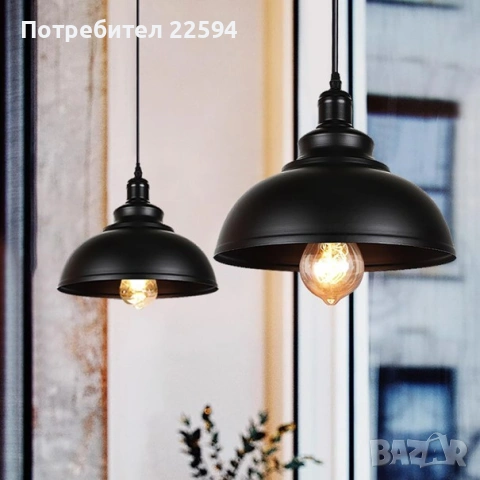 Mетален полилей - 2 бр. , черен, снимка 5 - Полилеи - 54836183