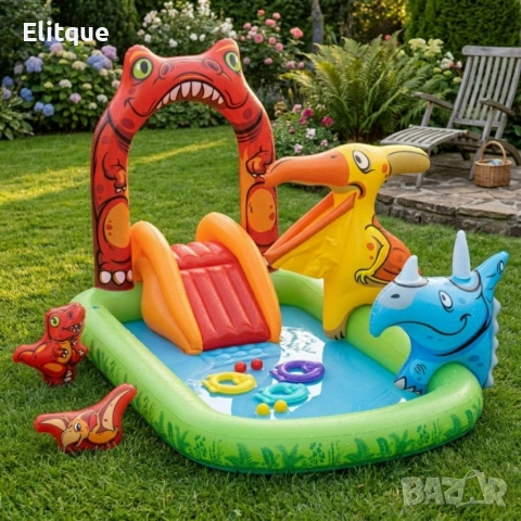 Водна площадка Bestway Jurassic 53160 – Детски мини аквапарк с пързалка и пръскачки