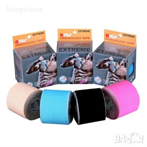 Водоустойчив Кинезио Тейп ARES Extreme (5 см × 5 м) – Южна Корея – Синтетична Кинезиологична Лента