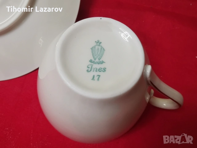 Немски баварски порцеланов сервиз Winterling "Ines" Bavaria – 21 части, снимка 9 - Антикварни и старинни предмети - 54647084