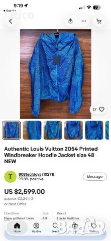 Louis Vuitton 2054 Printed Windbreaker Hoodie Jacket 
