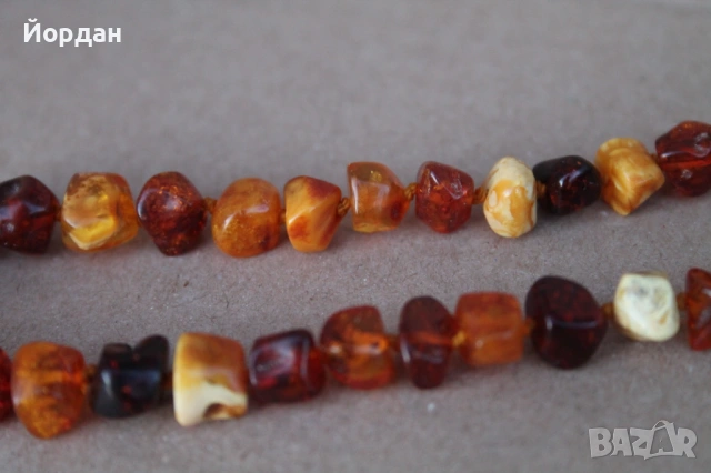 Кехлибарена огърлица със сребърна закопчалка, снимка 3 - Колиета, медальони, синджири - 54044136