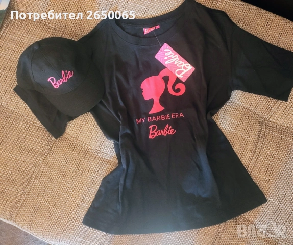 Нов Орг.комплект BARBIE - тениска С/М, шапка и чорапки!, снимка 2 - Тениски - 54828699