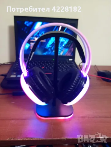 Геймърски без жични слушалки RGB светлини, снимка 4 - Слушалки и портативни колонки - 55408758