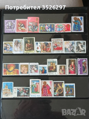 Колекция от марки на тема Религия и тема Изкуство, снимка 2 - Филателия - 53998070