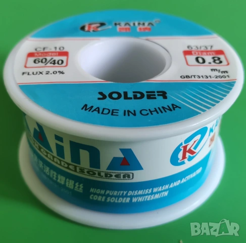 80гр Тинол 60/40 KAINA CF-1, 190°C Лъскави спойки, много качествен!, снимка 2 - Друга електроника - 54543023