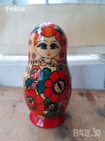 Матрьошка стара руска дарвена кукла 7 в 1, снимка 4 - Антикварни и старинни предмети - 54030650