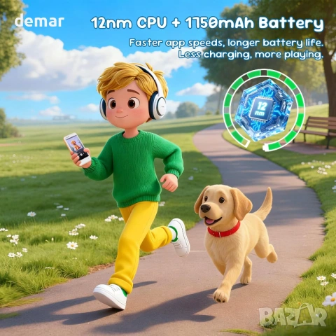 MP3 плейър за деца, родителски контрол, 16GB, Bluetooth и WiFi (Cosmic Orange), снимка 8 - MP3 и MP4 плеъри - 54420900