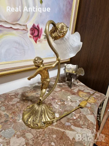 Страхотна антикварна бронзова френска фигурална лампа , снимка 8 - Антикварни и старинни предмети - 55602819