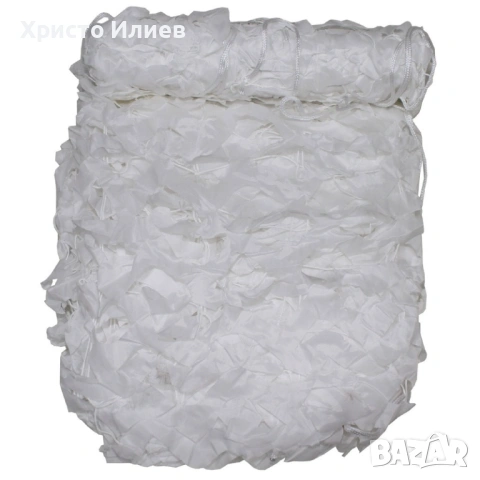 Камуфлажна бяла мрежа с чанта за съхранение 3м х 4м